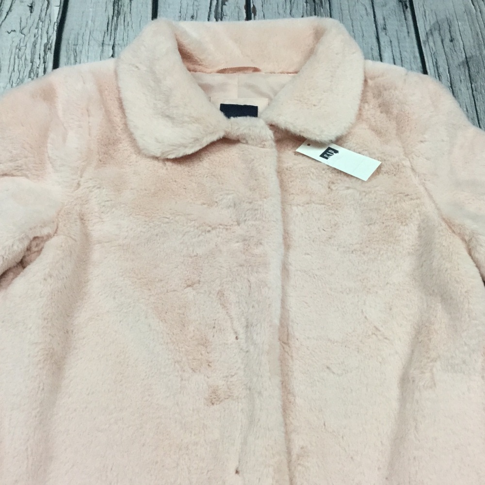 Gap Girls XL 12 Pink Faux Fur Jacket - Picture 2 of 4